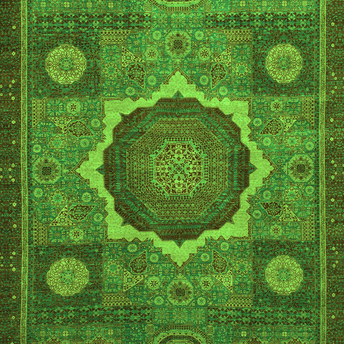Machine Washable Oriental Green Modern Area Rugs, wshabs1473grn