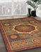 Abstract Red Oriental Rug in Family Room, abs1473