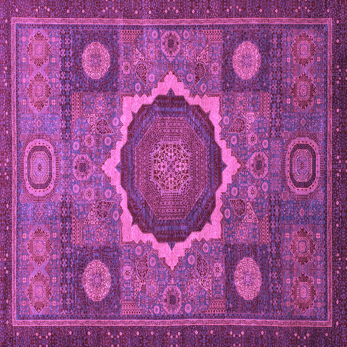 Square Machine Washable Oriental Purple Modern Area Rugs, wshabs1473pur