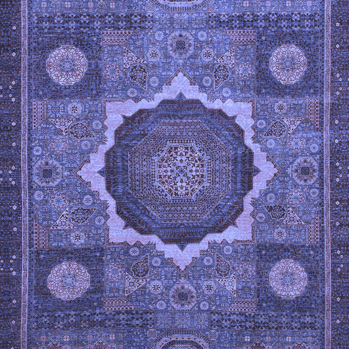 Machine Washable Oriental Blue Modern Rug, wshabs1473blu