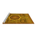 Sideview of Machine Washable Oriental Yellow Modern Rug, wshabs1473yw