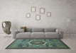 Machine Washable Oriental Light Blue Modern Rug in a Living Room, wshabs1473lblu