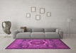 Machine Washable Oriental Purple Modern Area Rugs in a Living Room, wshabs1473pur