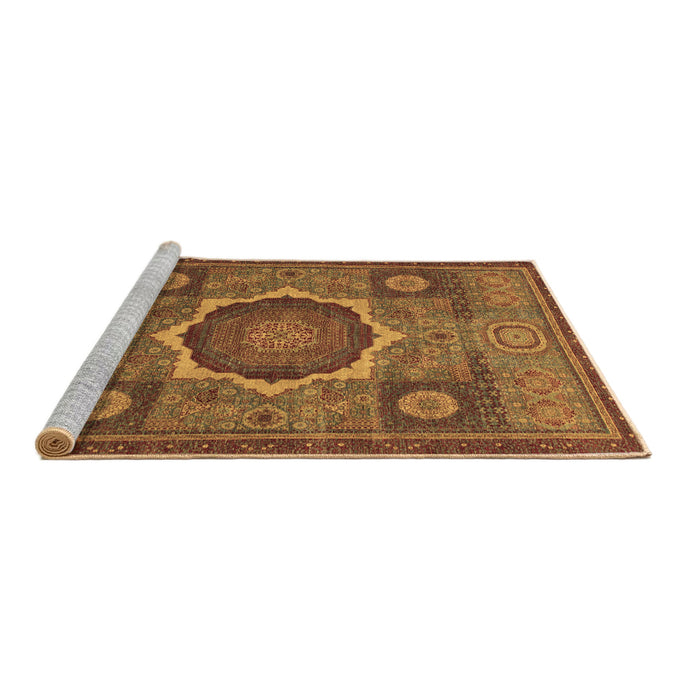 Sideview of Machine Washable Oriental Brown Modern Rug, wshabs1473brn