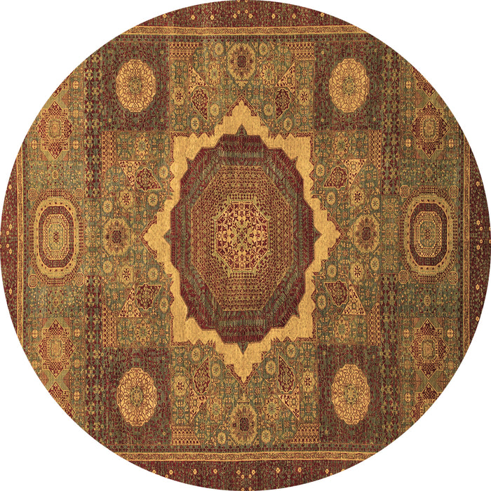 Round Oriental Brown Modern Rug, abs1473brn