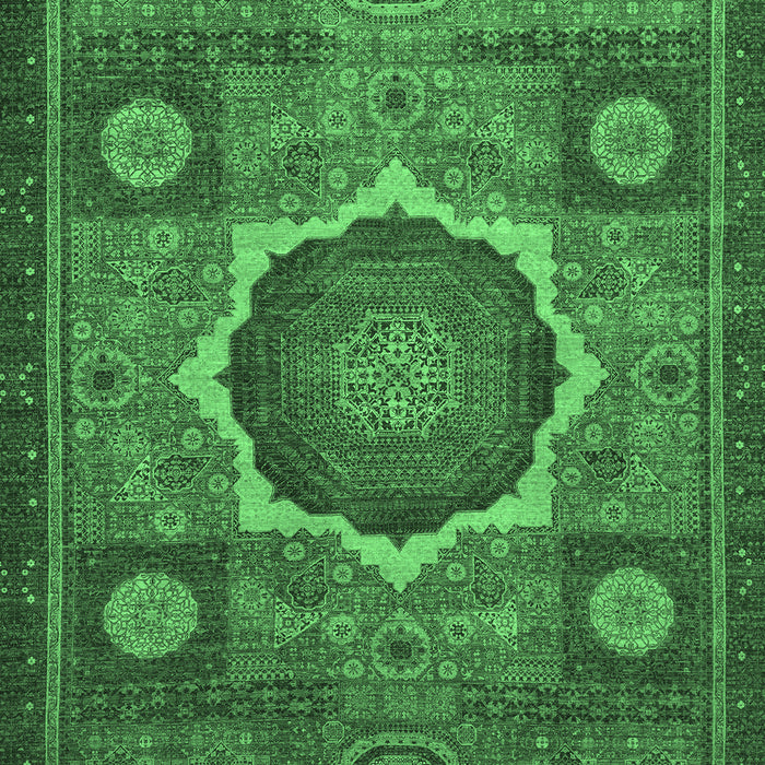 Machine Washable Oriental Emerald Green Modern Area Rugs, wshabs1473emgrn