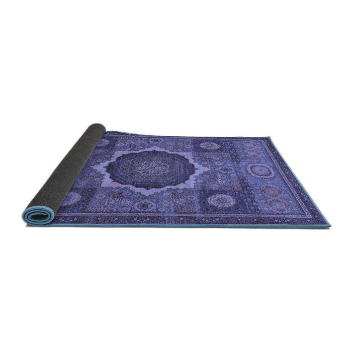 Sideview of Oriental Blue Modern Rug, abs1473blu