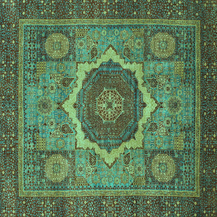 Square Oriental Turquoise Modern Rug, abs1474turq