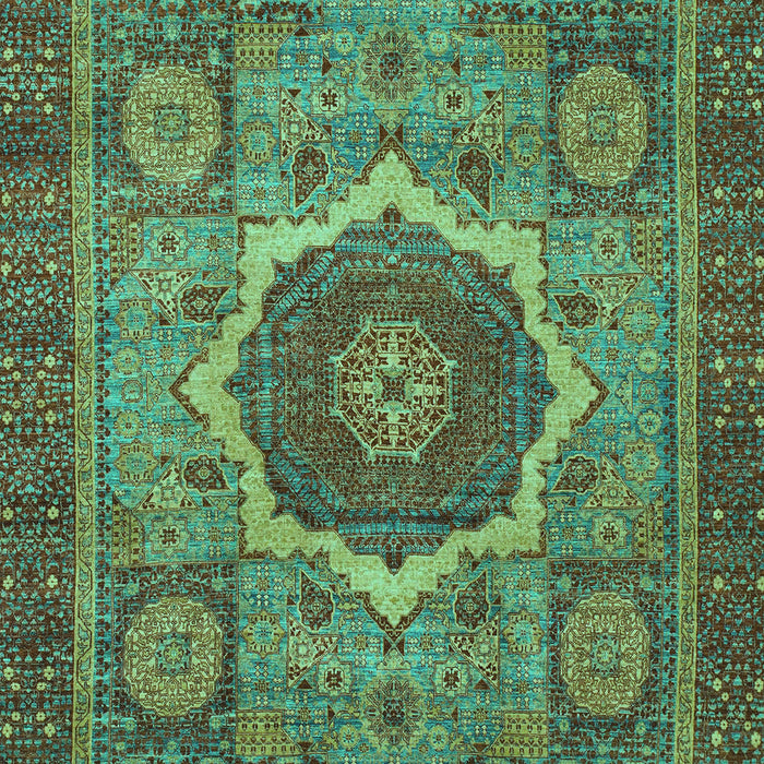 Machine Washable Oriental Turquoise Modern Area Rugs, wshabs1474turq