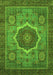 Machine Washable Oriental Green Modern Area Rugs, wshabs1474grn