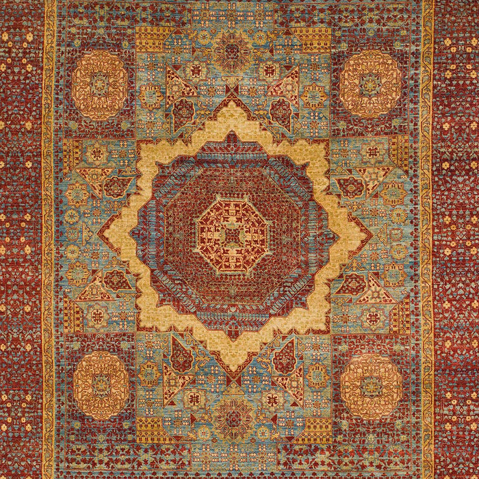 Machine Washable Abstract Tomato Red Rug, wshabs1474