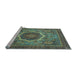 Sideview of Machine Washable Oriental Light Blue Modern Rug, wshabs1474lblu