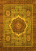 Machine Washable Oriental Yellow Modern Rug, wshabs1474yw