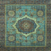 Square Oriental Light Blue Modern Rug, abs1474lblu