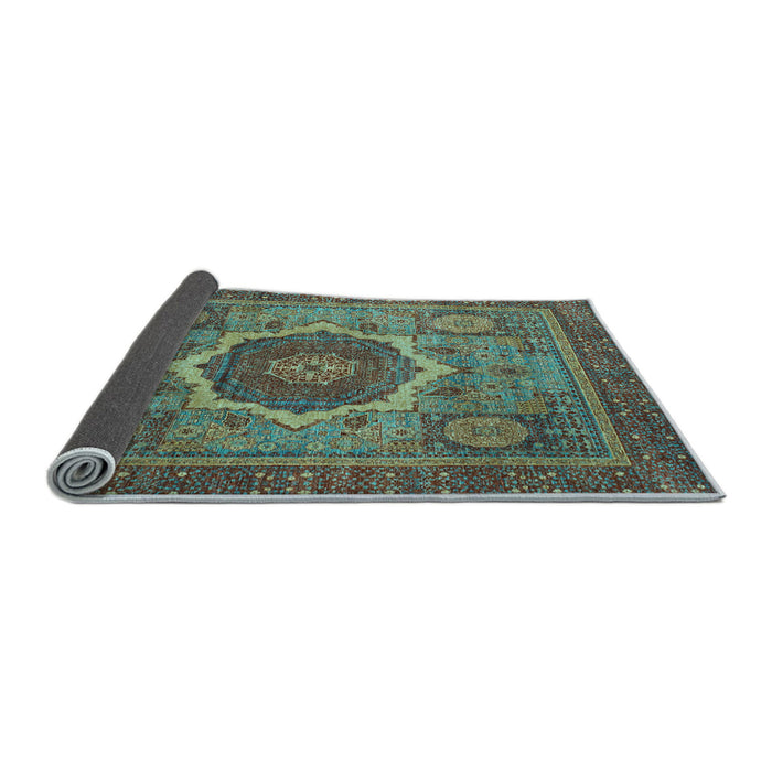 Sideview of Oriental Light Blue Modern Rug, abs1474lblu