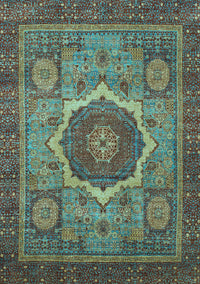 Oriental Light Blue Modern Rug, abs1474lblu