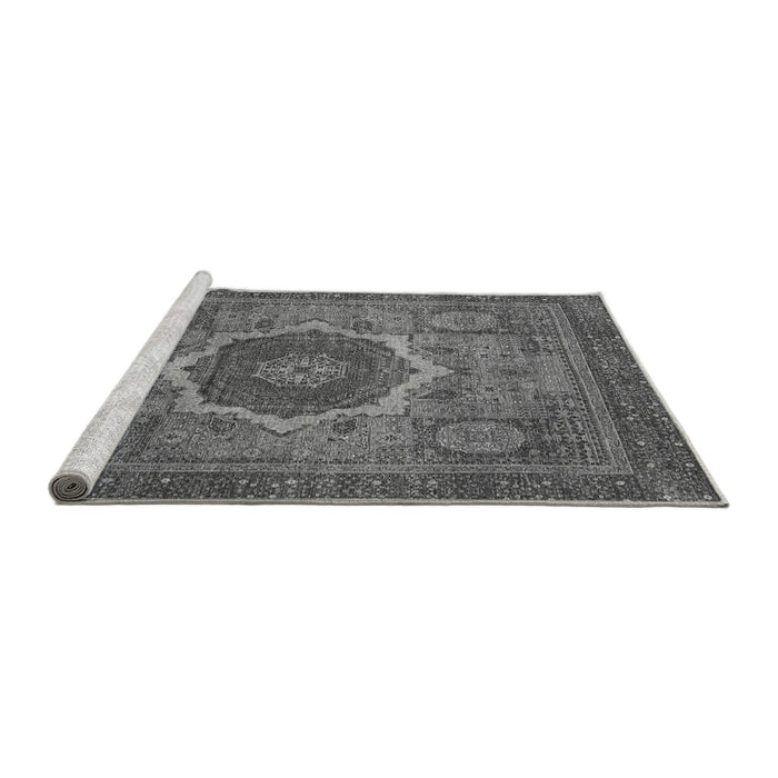 Sideview of Machine Washable Oriental Gray Modern Rug, wshabs1474gry
