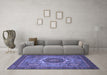 Machine Washable Oriental Blue Modern Rug in a Living Room, wshabs1474blu