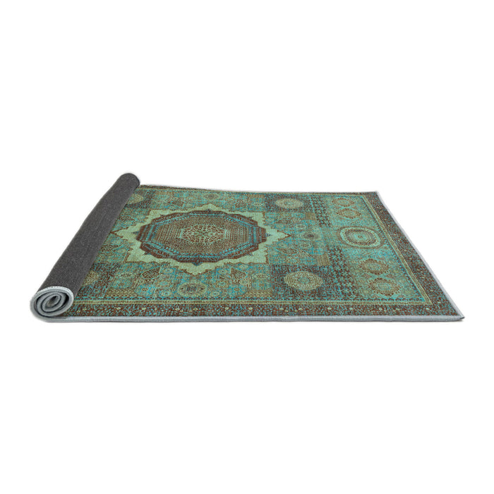 Sideview of Oriental Light Blue Modern Rug, abs1475lblu