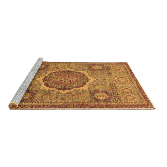 Sideview of Machine Washable Oriental Brown Modern Rug, wshabs1475brn
