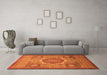 Machine Washable Oriental Orange Modern Area Rugs in a Living Room, wshabs1475org