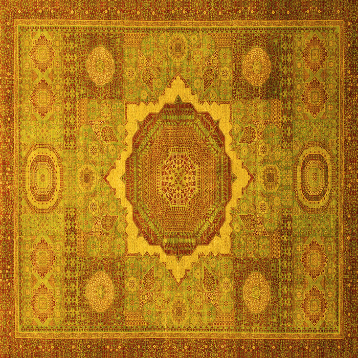 Square Oriental Yellow Modern Rug, abs1475yw