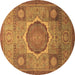 Round Oriental Brown Modern Rug, abs1475brn