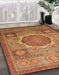 Abstract Bronze Brown Oriental Rug in Family Room, abs1475