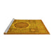 Sideview of Machine Washable Oriental Yellow Modern Rug, wshabs1475yw