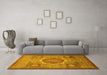 Machine Washable Oriental Yellow Modern Rug in a Living Room, wshabs1475yw