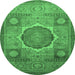 Round Oriental Emerald Green Modern Rug, abs1475emgrn