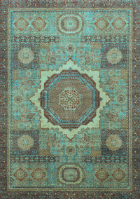 Oriental Light Blue Modern Rug, abs1475lblu