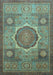 Oriental Light Blue Modern Rug, abs1475lblu