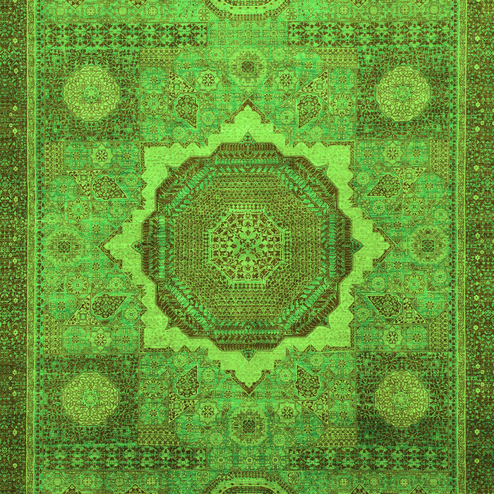 Machine Washable Oriental Green Modern Area Rugs, wshabs1475grn