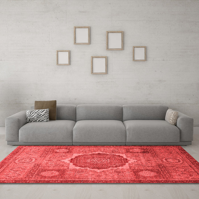 Modern Red Washable Rugs