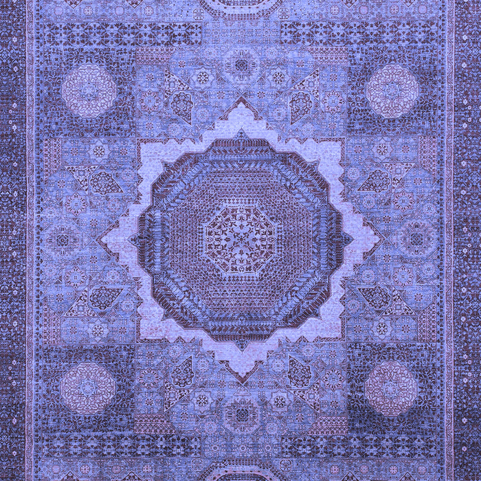 Machine Washable Oriental Blue Modern Rug, wshabs1475blu