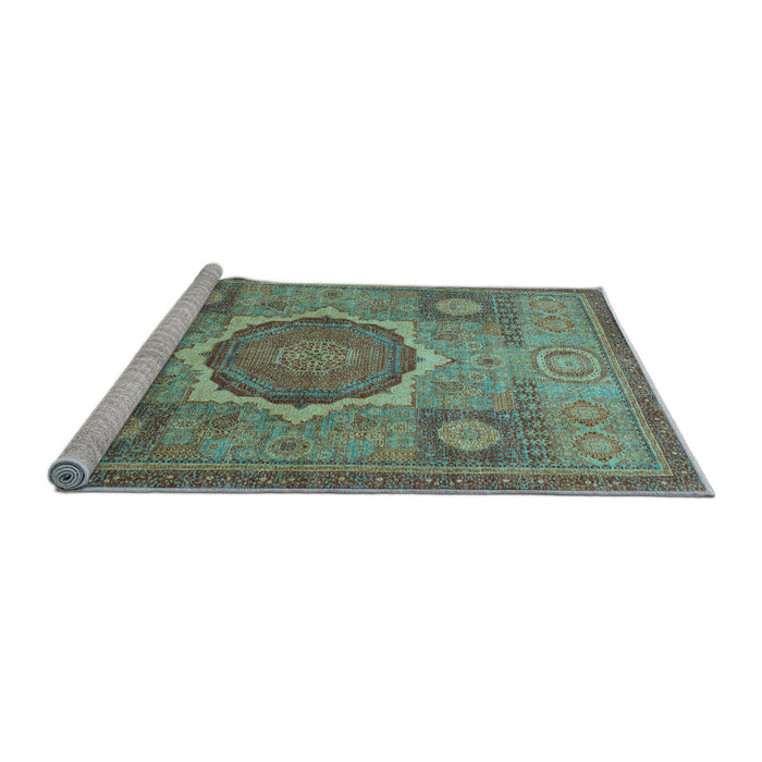 Sideview of Machine Washable Oriental Light Blue Modern Rug, wshabs1475lblu