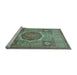 Sideview of Machine Washable Oriental Light Blue Modern Rug, wshabs1475lblu