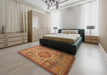 Machine Washable Abstract Bronze Brown Rug in a Bedroom, wshabs1475