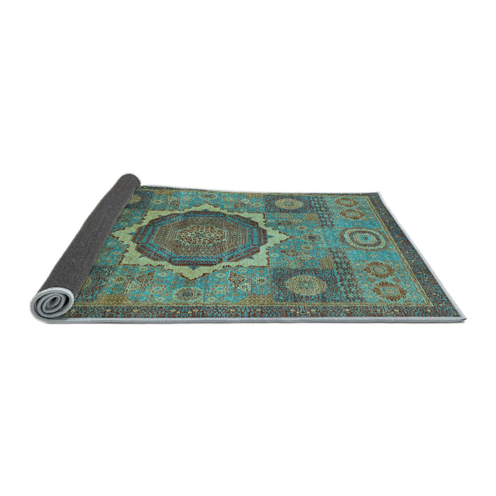 Sideview of Oriental Light Blue Modern Rug, abs1476lblu
