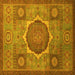 Square Oriental Yellow Modern Rug, abs1476yw