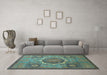 Machine Washable Oriental Light Blue Modern Rug in a Living Room, wshabs1476lblu