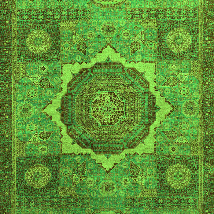 Machine Washable Oriental Green Modern Area Rugs, wshabs1476grn