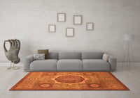 Machine Washable Oriental Orange Modern Rug, wshabs1476org