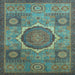 Square Oriental Light Blue Modern Rug, abs1476lblu