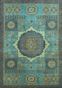 Oriental Light Blue Modern Rug, abs1476lblu