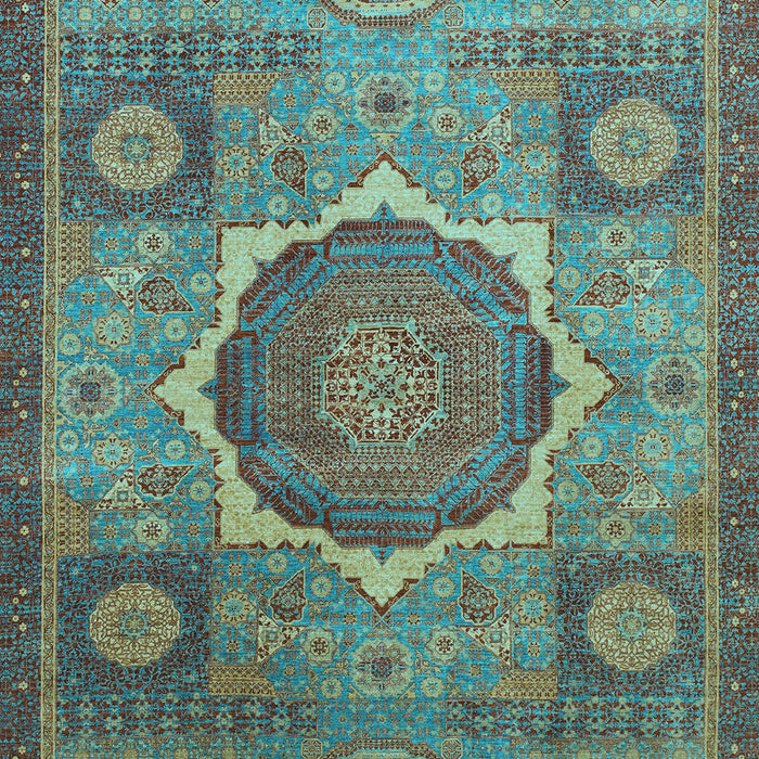 Oriental Light Blue Modern Rug, abs1476lblu