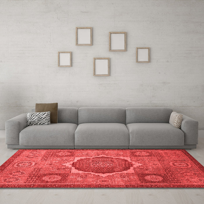 Modern Red Washable Rugs