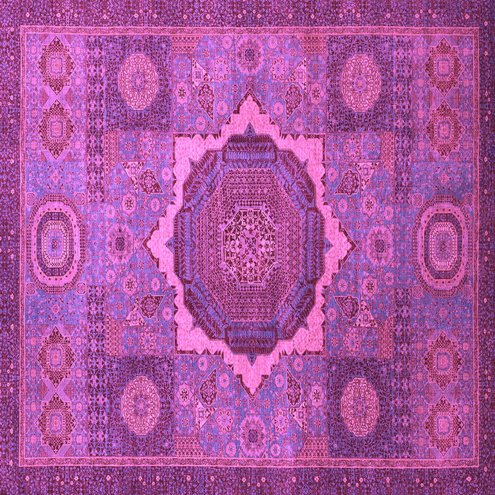 Square Machine Washable Oriental Purple Modern Area Rugs, wshabs1476pur