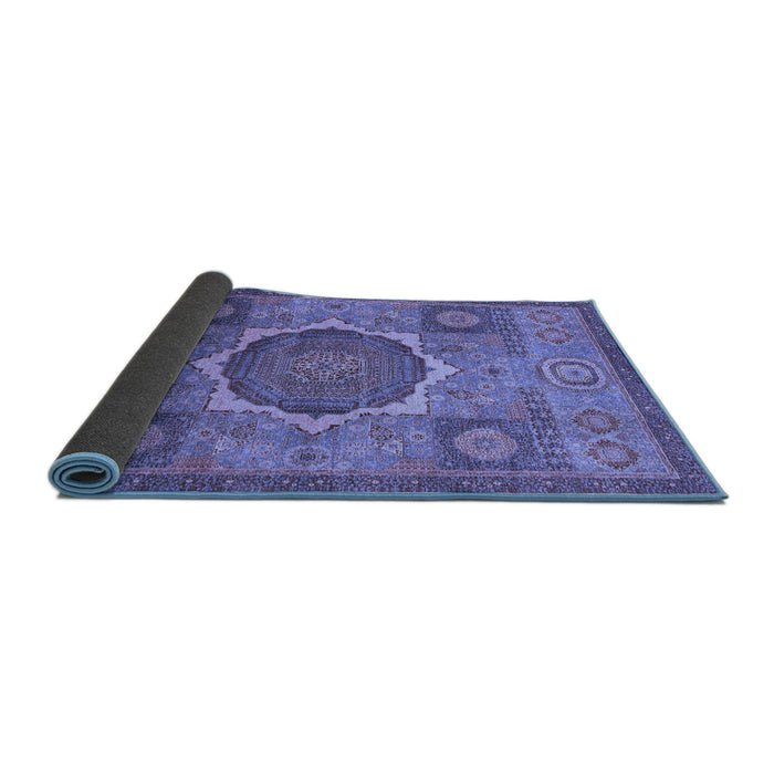 Sideview of Oriental Blue Modern Rug, abs1476blu